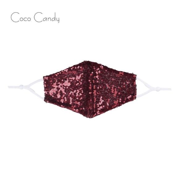 🆕Luxury Red Sequin Face Mask - Picture 4 of 11